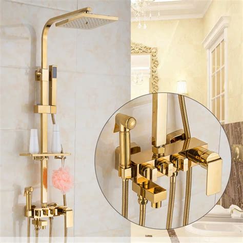gold shower faucet