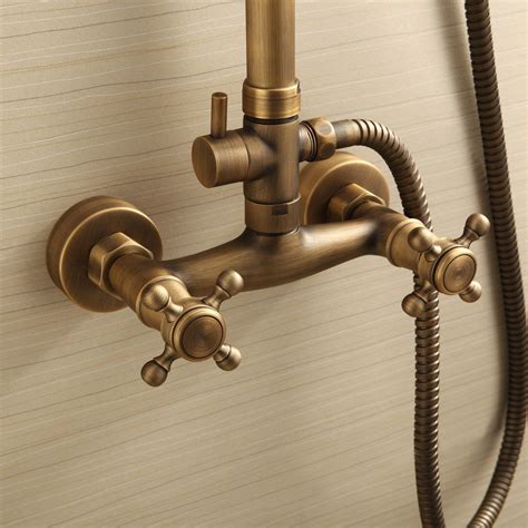 shower faucet with antique brass