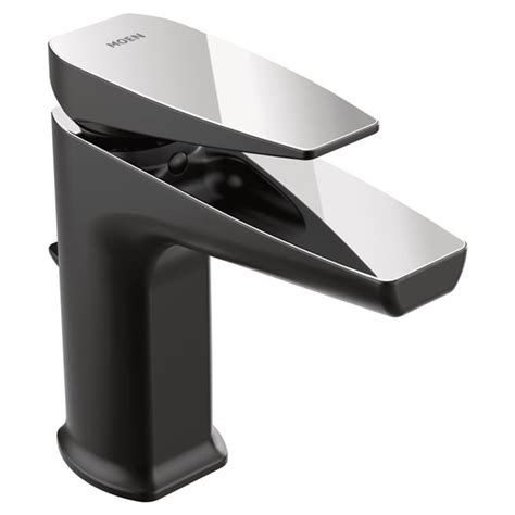 shower faucet with black and chrome