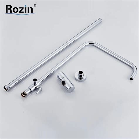 shower faucet with chrome pipe