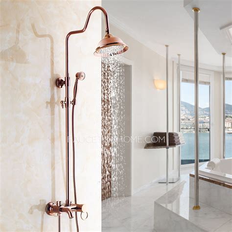 shower faucet with rose gold