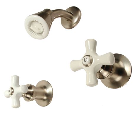 shower faucet with satin finish