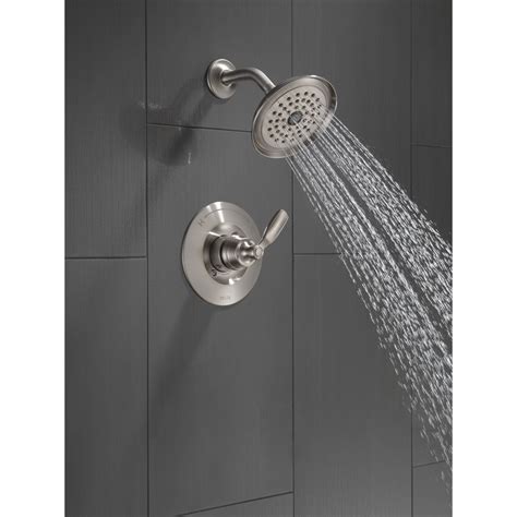 shower faucet with stainless finish